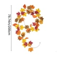 thumbnail image 4 of Artificial Fall Maple Leaf Garland 6.56 FT, Thanksgiving Decorations Autumn Vine with Hooks for Indoor Outdoor Wedding Party Decor, 4 of 8