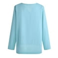 thumbnail image 3 of Curuila Mens T-Shirt Long Sleeve Solid Color V Neck Pullover For Men Loose Fit Casual Tops Bu1 Size 4Xl, 3 of 3