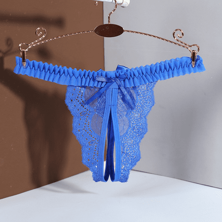 Fulorrnie Underwear for Women Breathable Open Crotch Comfort Cute Panties Cheeky Hipster Elastic Waist Seamless Panty  Blue  L