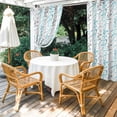 thumbnail image 4 of Outdoor Curtains for Patio Waterproof, Aqua Grey Botanical Outdoor Privacy Panels Grommet, Spring Floral Summer Farmhouse Blackout Outside Curtains for Porch/Cabana/Pergola/Gazebo 54"x84", 2 Panels, 4 of 8
