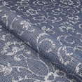 thumbnail image 3 of Couristan 5.25' x 7.5' Navy Blue and Ivory Floral Rectangular Outdoor Area Throw Rug, 3 of 6