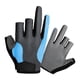 thumbnail image 2 of Guantes de ciclismo de 3 dedos cortados para mujer, guantes de pesca en hielo, 3 dedos sin dedos gris azul, 2 of 9