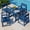 Blue, variant on Walsunny 5-Piece Polywood Outdoor Dining Furniture，All-Weather HDPE Patio Furniture Set,Square Patio Table and Chairs,Black