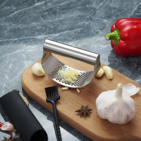 

SHENZHXULIZX Essential Multifunctional Stainless Steel Manual Rocker Garlic Press - Must-Have Cooking Utensil for Outdoor Camping Enthusiasts