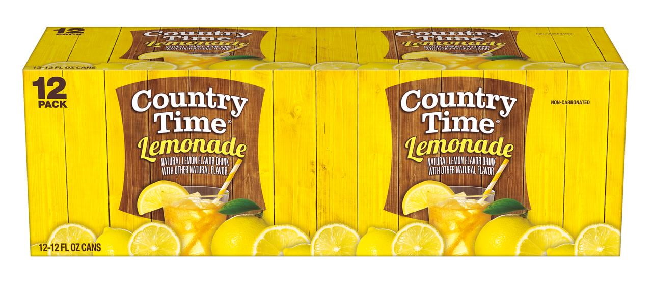 Country Time Lemonade Soda Pop, 12 Fl Oz, 12 Pack Cans