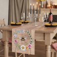 thumbnail image 2 of Table Runners 72 Inches Long Dress Scarves, Spring Daisy Farmhouse Kitchen Table Runner, Coffee Tablerunners, Pink Flowers Wreath Leaves Farmhouse Brown 14x72 Inch, 2 of 9