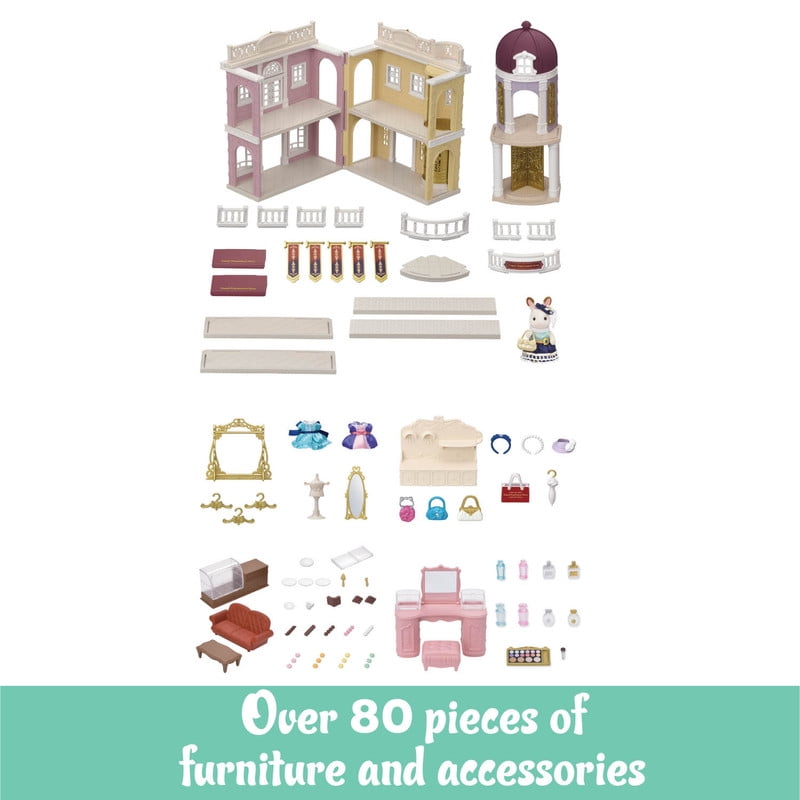 Calico Critters Town Series Grand Department Store Gift Set, Fashion Dollhouse Playset with Figure, Shops and Accessories