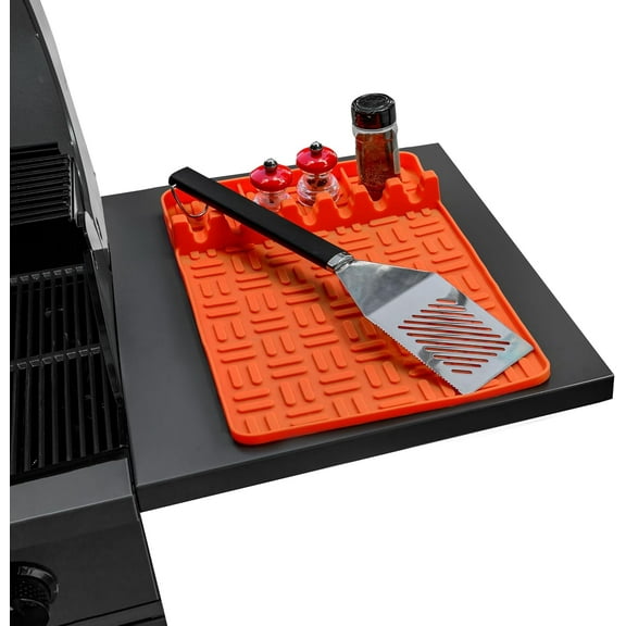 Silicone Griddle Tool Mat Set for Blackstone Grill | Silicone Mat for Blackstone | Silicone Grill Mat for Outdoor Grill Kitchen Counter（orange）