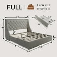 thumbnail image 3 of Honfach Full Bed Frame with 4 Storage Drawers, Upholstered Storage Bed with Charging Station, Wingback Storage Headboard, No Box Spring Needed,Light Gray, 3 of 8