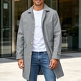 thumbnail image 6 of Miqool Mens Trench Coat Turndown Collar Button Down Long Sleeve Mid Length Winter Casual Business Outerwear Overcoats with Pockets M-XXXL, 6 of 9