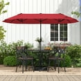 thumbnail image 5 of Gymax 13FT Double-sided Patio Umbrella w/ Crank Handle Umbrella Base Safety Lock Wine, 5 of 10