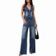 thumbnail image 2 of Conjunto de Mezclilla para Mujer, 2 Piezas, Escote en V, Sin Mangas, Pantalones Vaqueros de Pierna , Chaleco, Chaleco Vaquero. Azul S, 2 of 9