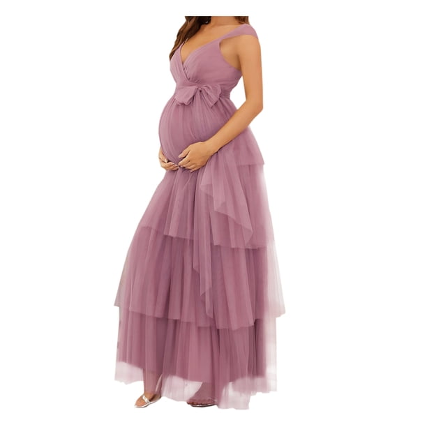 Maxi Vestido Largo Glamuroso Premamá Elegante de Fiesta Dara Baby Vest091