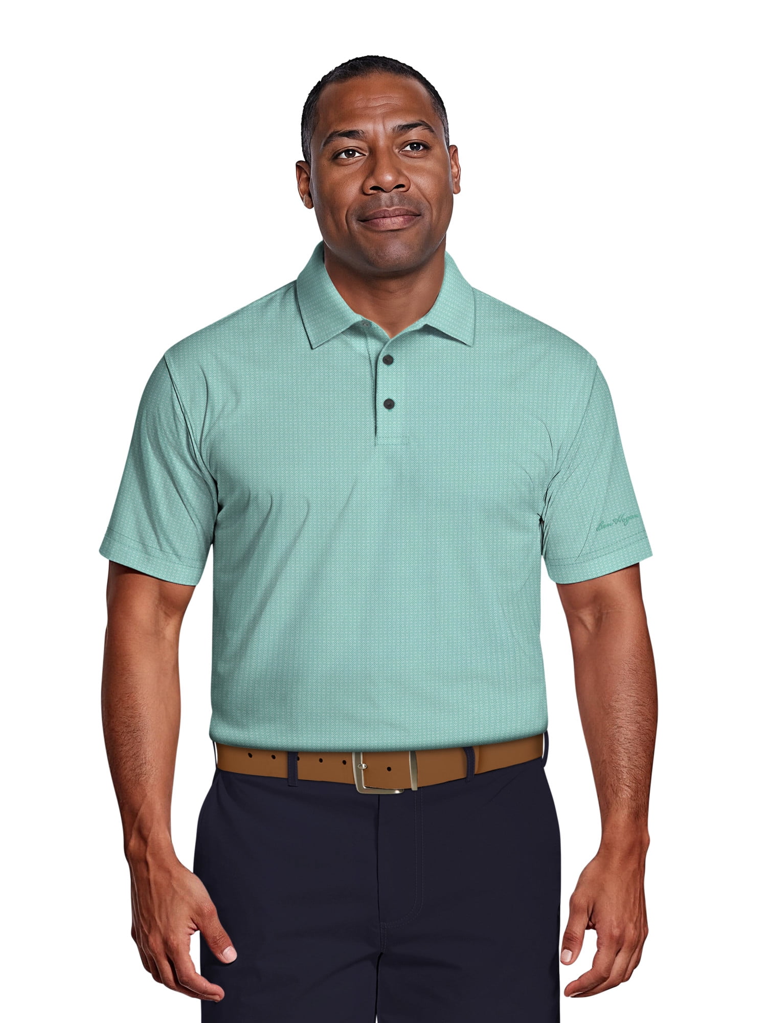 Ben Hogan Men's & Big Men's Performance Diamond Jacquard Short Sleeve Polo Shirt, up to 5XL