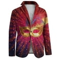 thumbnail image 5 of Men's Sport Coats & Blazers Mardi Gras Suit Jacket 2 Button Mask Glitter Printed Carnival Parade Gift, 5 of 5