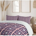 thumbnail image 6 of Ambesonne Geometric Duvet Cover Sets, Rectangles with Squares, 2-King, Dark Purple Blush White, 6 of 7