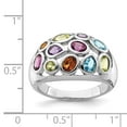 thumbnail image 7 of 925 Sterling Silver Rhodium-plated Multi Gemstone Ring Size 6, 7 of 7