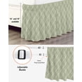 thumbnail image 3 of Sage Green Stripes Wrap Around Bed Skirts for King Bed 16" Drop,Bed Skirt with Adjustable Elastic Belt Dust Ruffle Bed Valance for Bedroom Hotel Simple Geometric Modern Monochrome Bed Frame Cover, 3 of 7