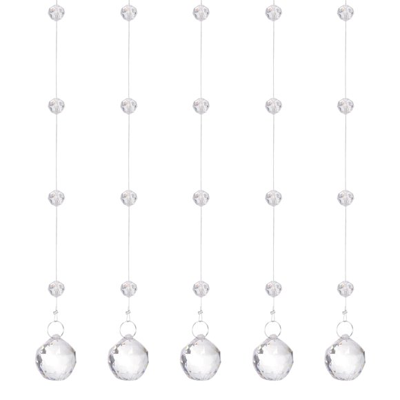 10 Pcs Cadenas de Guirnalda de Cristal Acrílico, Cadenas de Cuentas de Cristal Claras Cuerda de Colgar de Piña (2m/6.56Ft)