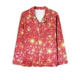 thumbnail image 5 of successthop Button Down Pajamas Women Bling Print Long Sleeve Lapel Sleepwear and Pj Pant Print Nightwear with Pockets M, 5 of 7