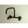 thumbnail image 3 of Kingston Brass Concord 8-Inch Adjustable Center Wall Mount Kitchen Faucet, Matte Black, 3 of 5