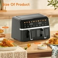 thumbnail image 3 of WHALL Digital Air Fryer Oven - 2 Independent 5 Qt Baskets, View Window, 1800W, 3 of 7