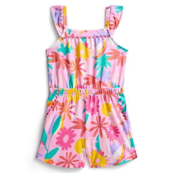 Wonder Nation Toddler Girls Ruffle-Strap Romper, Sizes 12M–5T
