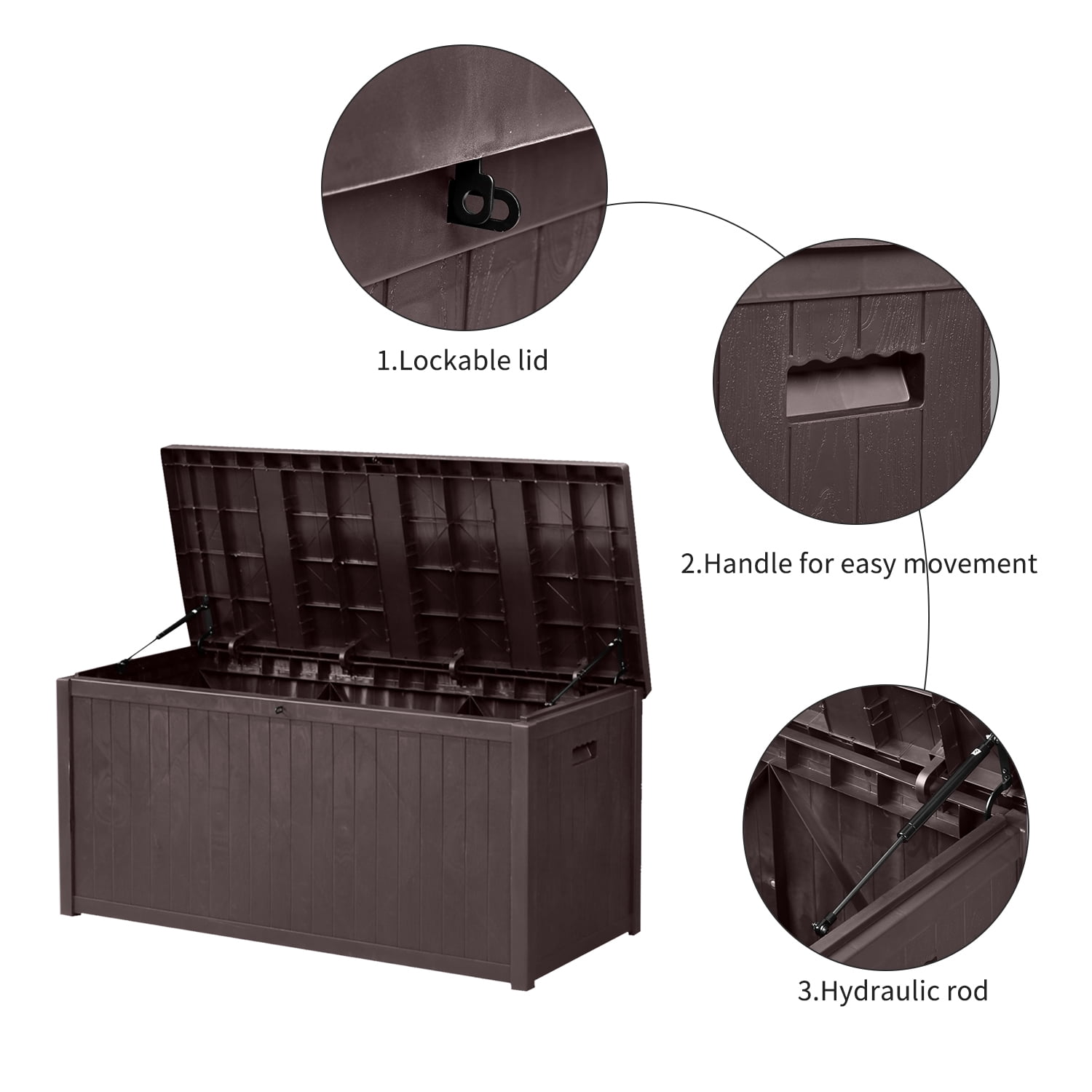 Ainfox OB-DB016 52-Gallon Small Deck Box - Outdoor Storage