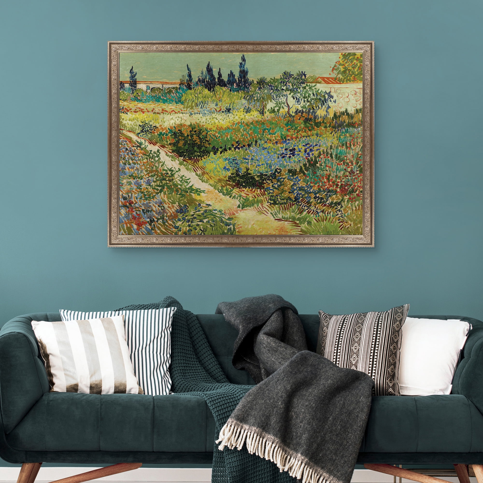 Garden at Arles Framed Canvas