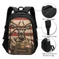 thumbnail image 3 of Honeii Patriotic Deer Soldier Salute for Travel Laptop Backpack, Business Laptops Backpack with USB Charging Port, College High School Computer Bag for Men Women, 3 of 7