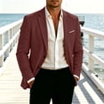 thumbnail image 2 of Atkumj Notch Lapel Blazer for Men Business Formal Solid Color Single Button Blazer Jacket Long Sleeve Casual Suit Jackets with Pockets L, 2 of 10