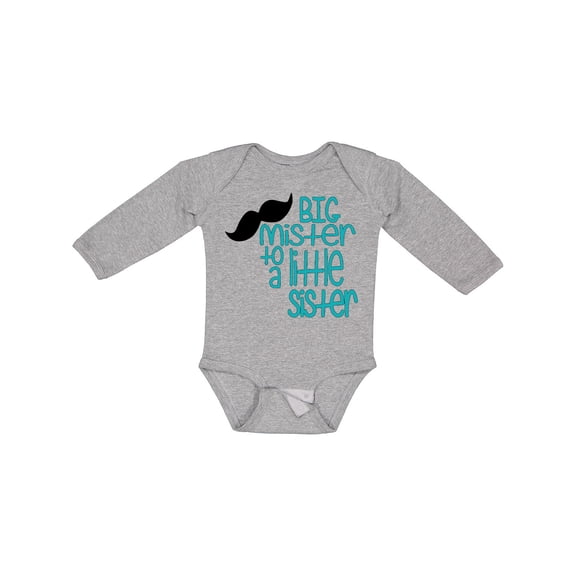 Inktastic Big Mister to a Little Sister Boys Long Sleeve Baby Bodysuit