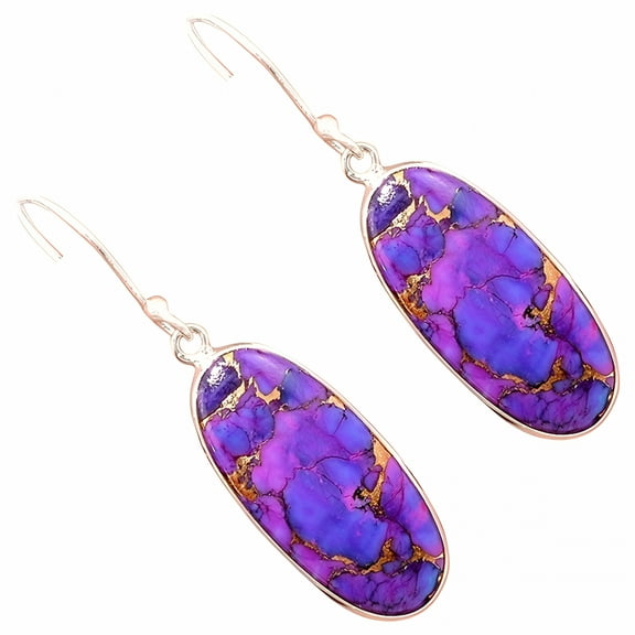 DESIGNICE Bohemian Purple Dangle Earrings for Women Trendy Geometric Silvery Ear Hook Drop Earrings Party Jewelry Birthday Gift Purple Earrings for Women