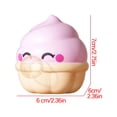 thumbnail image 2 of Ice Cream Bubble Fidget Toy, Winking Dessert Shaped Squeeze Fidget, for Desk Hand Play and Food Themed Gift Bags, Pink Scoop Styling with a Cone Cup Base and Clear Mouth Bubble, 2 of 7