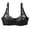 Black, variant on Women's Backless Bra with Clear Back Straps Women's Printing Gathered Together Large Size Daily Bra Underwear No Rims Beige 100D
