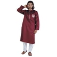 thumbnail image 5 of Atasi Menâ€™s Henley Solid Long Sleeve Kurta Mandarin Collar Ethnic Long Wear, 5 of 7
