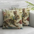 thumbnail image 3 of Nawypu Easter Rabbit Pillow Cases Vintage Bunny Plant with Lettering Decorative Spring Animal Throw Pillow Cushion Cover Protector Cotton Linen Pillowslip, 3 of 5
