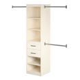 thumbnail image 4 of Novogratz Kelly 5 Shelf / 2 Drawer Closet Organizer with 3 Adjustable Hanging Rods, Ivory Oak, 4 of 9