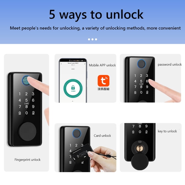 Cerradura de puerta biométrica compatible con Bluetooth Cerraduras de seguridad de entrada sin llave para hotel