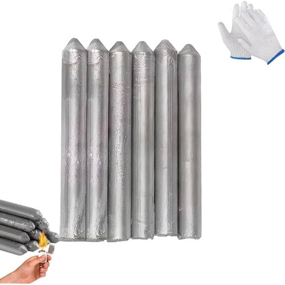 Low Temperature Universal Welding Rod, Low Temp Welding Rods, Easy Melt Powder Cored Brazing Rod, Beginner Friendly Repair Rod for Aluminum, Stainless Steel, Iron and Home DIY (6 Pcs)