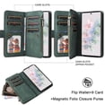 thumbnail image 5 of YEYKX for Samsung Galaxy A17/A26 5G 6.7" Wallet Phone Case with 9 Card Holder Zipper Pocket, Magnetic Closure Premium Folio PU Leather Flip Case with Wrist Strap for Samsung Galaxy S26 Plus 5G 6.7", 5 of 9