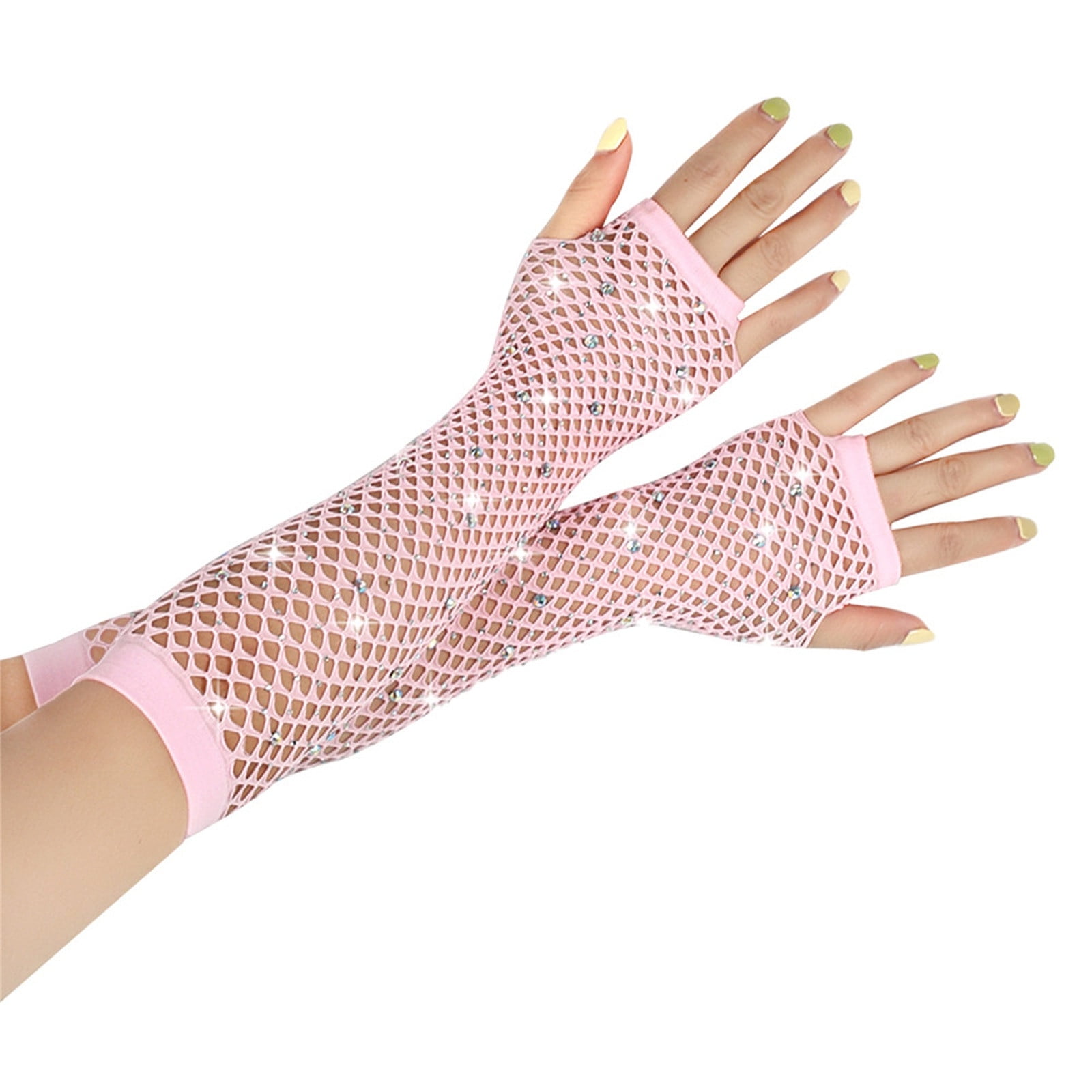 XMMSWDLA Fishnet Gloves Stretchy Fingerless 80s Party Accessories