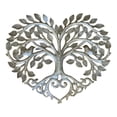 thumbnail image 3 of Adorno de pared de metal con diseño de pájaros y árboles, adorno de pared con forma de corazón, escultura de pared rústica hermosa y decorativa para Plata, 3 of 8