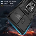 thumbnail image 3 of Phone Case for Samsung Galaxy S23 Ultra Hybrid Slide Camera Protection Built-in 360° Rotate Ring Stand Heavy Duty Military Grade Cover by Xpm [ Black ], 3 of 7