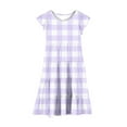 thumbnail image 7 of snilers Girls Summer Dresses Ruffle Sleeve Plaid Sundress Casual Loose Crewneck Flowy A Line Dress Size 6-15 Years, 7 of 7