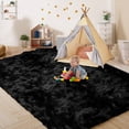 thumbnail image 5 of ZRSDIXK Large Area Rug, 5ft x 8ft Shag Living Room Rug, Indoor Modern Tie-dye Area Rugs for Bedroom, Rectangle Fluffy Home Carpets, Black, 5 of 10