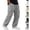 Dark Gray, variant on HAJWOH Mens Pants Casual Elastic Waist Drawstring Cargo Beach Pant Straight Leg Trouser with Pockets
