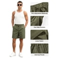 thumbnail image 5 of Iceglad Mens Cotton Linen Shorts Stretch Summer Beach Shorts Casual Drawstring 7inch Inseam Shorts, 5 of 8