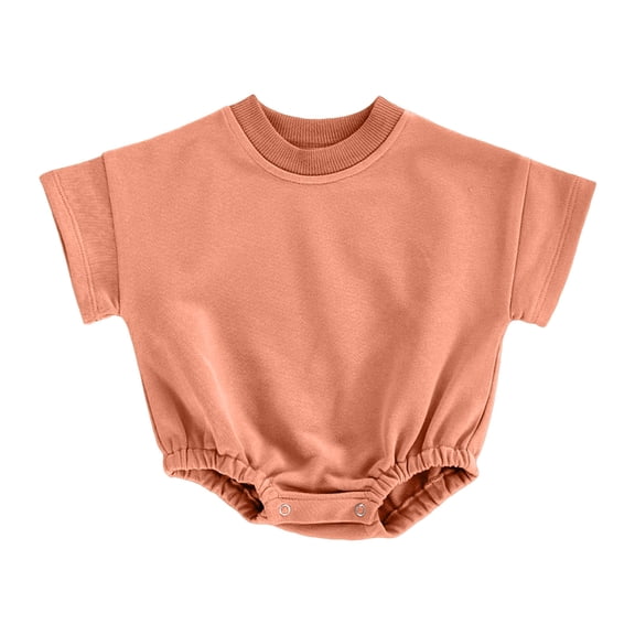 YUGYXL Baby Bubble Onesie Romper Clothes Short Sleeve Summer Solid Color T-Shirt Footless Outfits Orange Jumpsuit