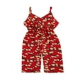 thumbnail image 1 of Toddler Girls Overalls Floral Sling Romper Sleeveless Jumpsuit Suspender Pants, 1 of 6